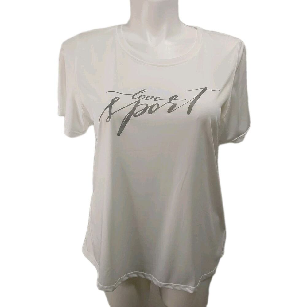Women's LuLaRoe Rise White Active XL T-shirt "LOVE SPORT"